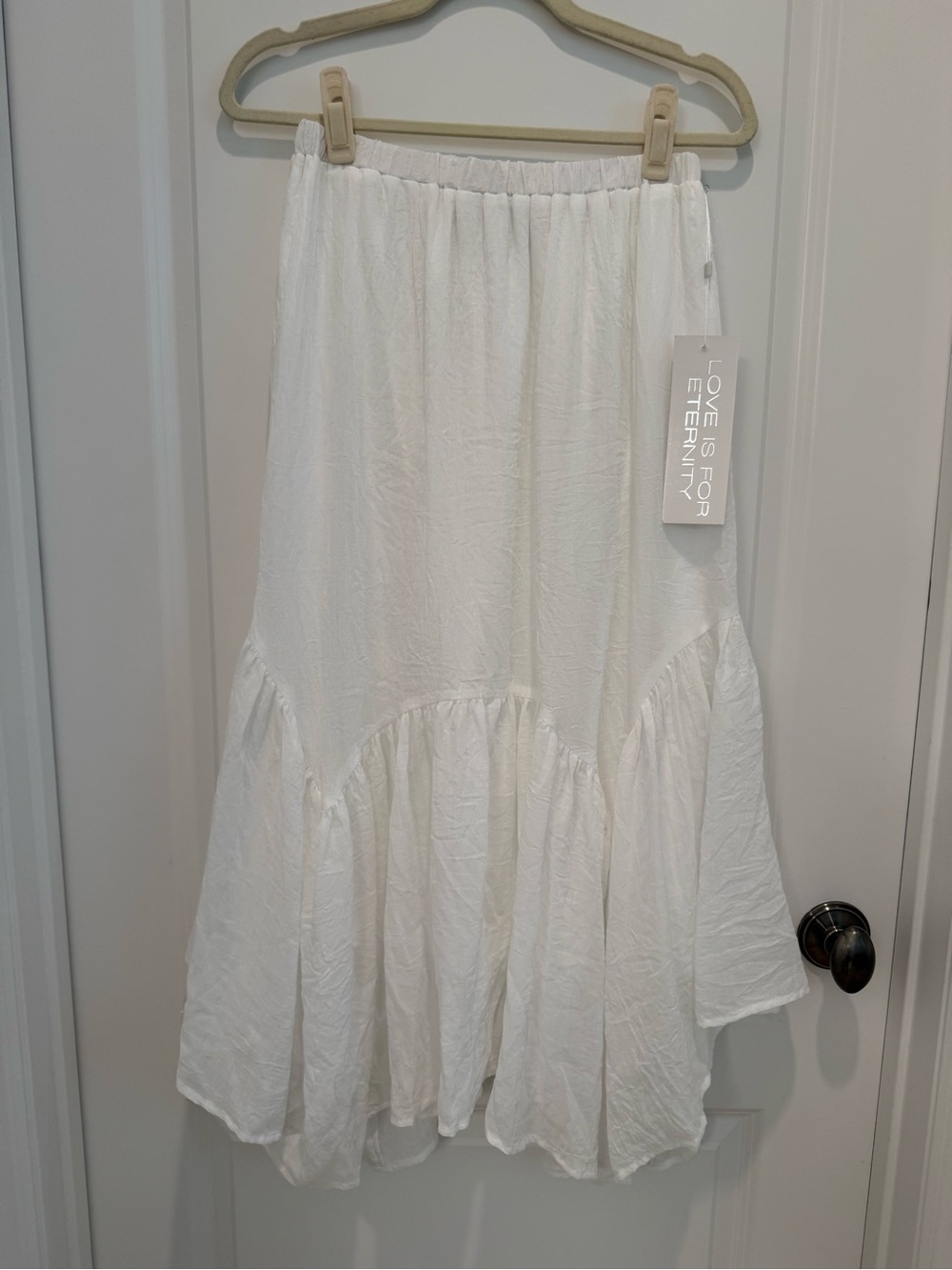 White Tiered Maxi Skirt NWT